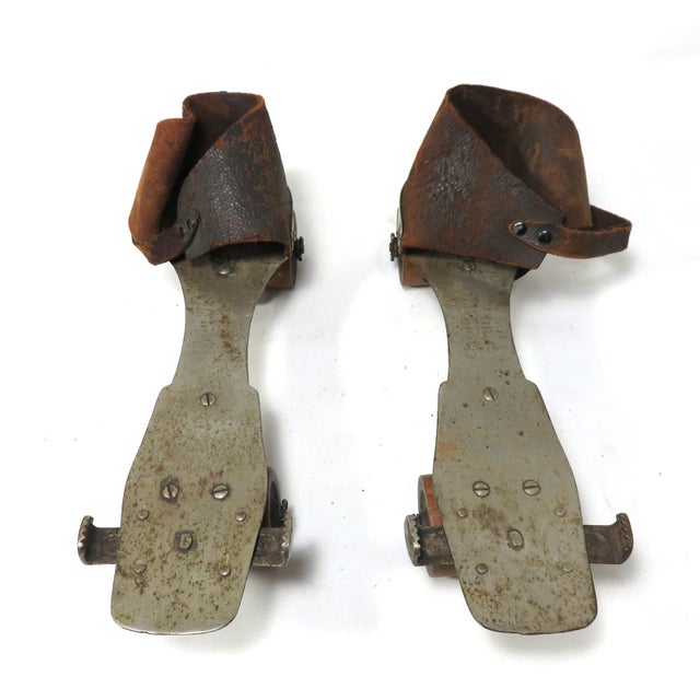 Mid-Century Modern Early 1900s Antique American Wooden Wheel Roller Skates - a Pair For Sale - Image 3 of 13