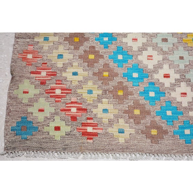 Turkish Maimana Kilim Rug - 6’6″ X 9’9″ For Sale - Image 3 of 4