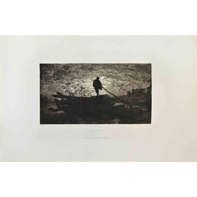 Aufray, Au Fil de l'Eau, Etching, 1870s For Sale