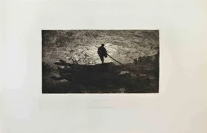 Aufray, Au Fil de l'Eau, Etching, 1870s