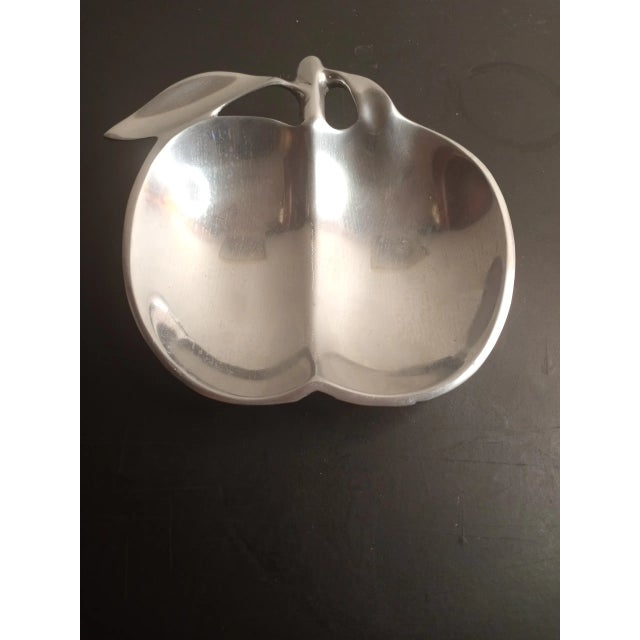 1960s Vintage Silverplated Apple Shaped Divided Bowl, Made in India For Sale - Image 5 of 7
