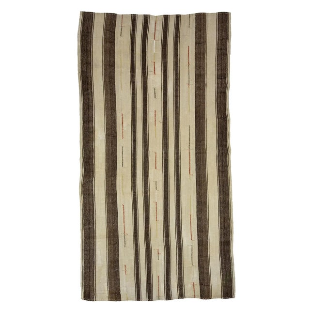 Textile 1960s Vintage Striped Turkish Kilim Rug- 5′8″ × 10′8″ For Sale - Image 7 of 7