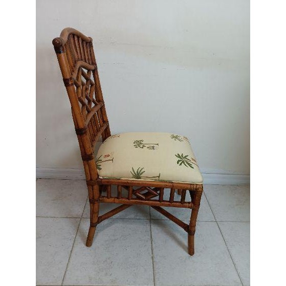 Chippendale Vintage Dining Chair Chippendale Tommy Bahama Style Bamboo Rattan Set of Two For Sale - Image 3 of 8