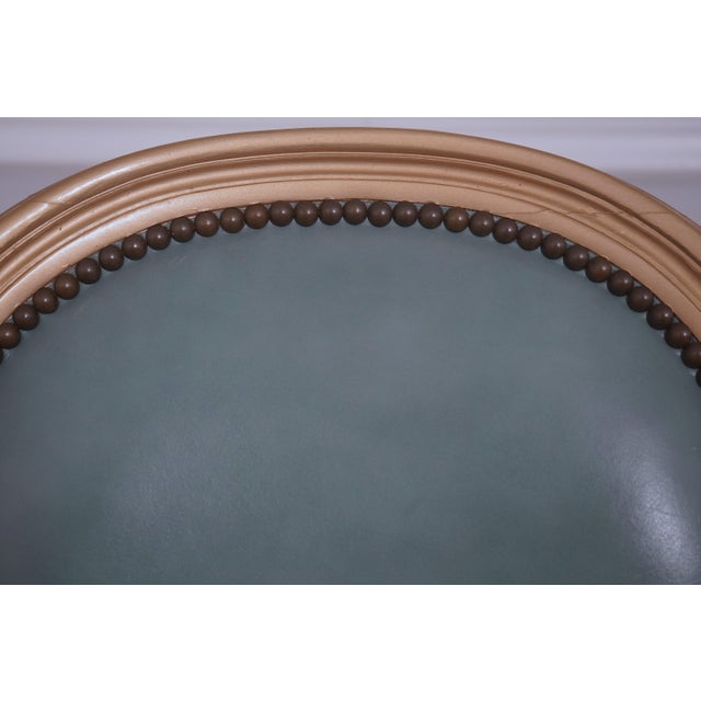 1980s Set of 10 Old Hickory Leather French Style Dining Chairs For Sale - Image 5 of 18