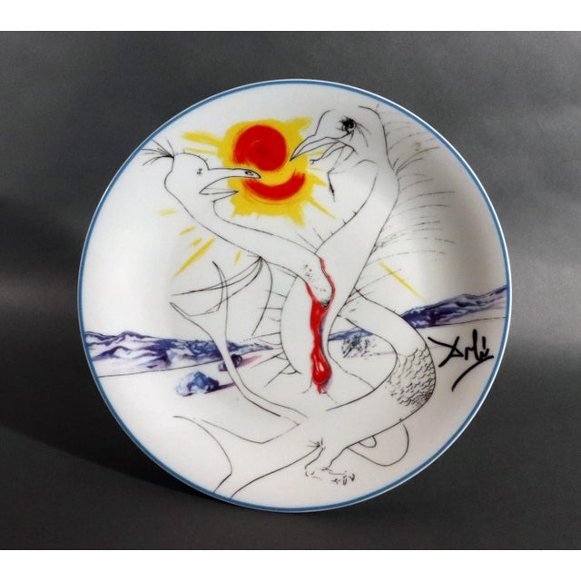 Salvador Dalí Salvador Dalí Limoges Porcelain Plates, La Conquête Du Cosmos, Set of 6, 1970s For Sale - Image 4 of 14