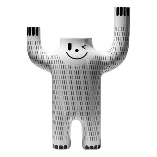 White Glazed Happy Susto Vase from Jaime Hayon For Sale