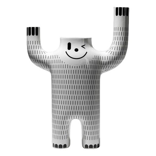 White Glazed Happy Susto Vase from Jaime Hayon For Sale