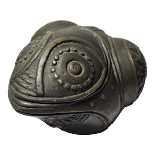 Antique Vintage Chinese Bronze Frog Brass Zhao Cai Jin Bao For Sale