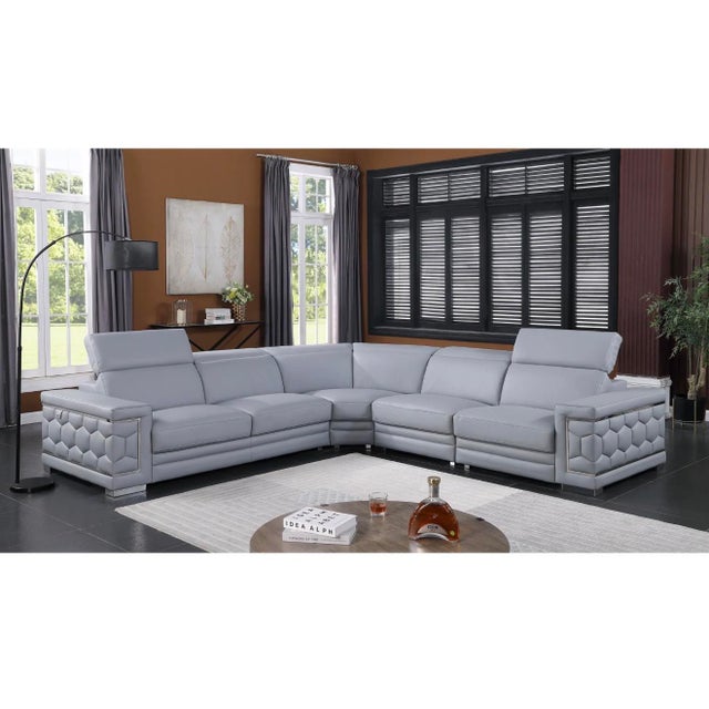 Early 21st Century Casa Milano Favo Light Blue Leather Match Sectional Sofa For Sale - Image 5 of 5
