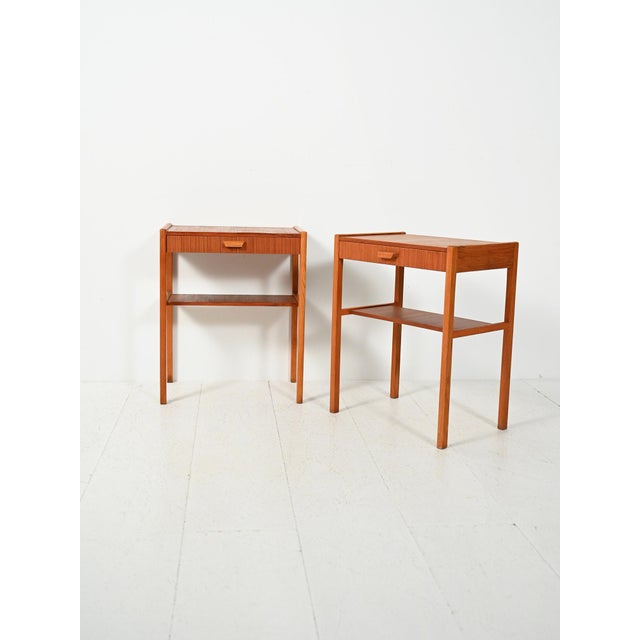 Vintage Scandinavian Bedside Tables with Drawer and Magazine Rack, 1960s, Set of 2 For Sale - Image 10 of 10