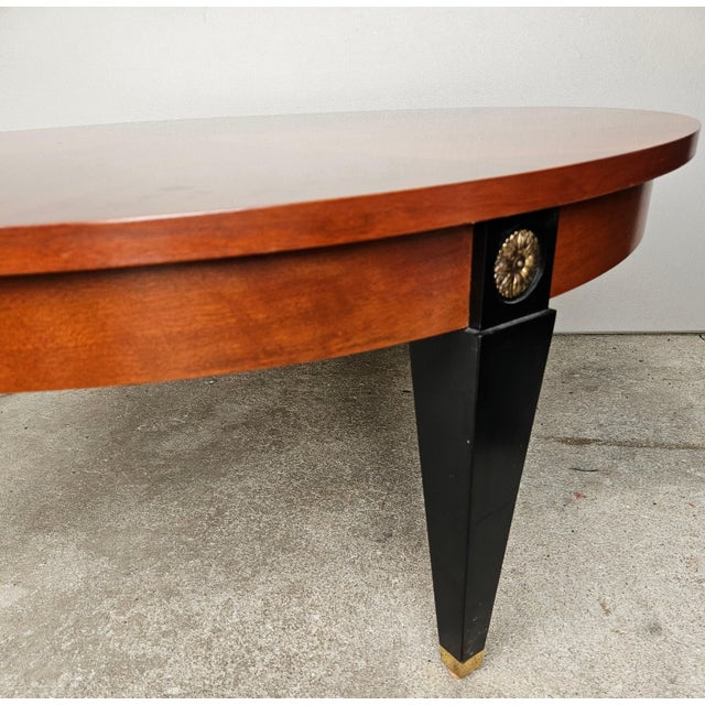Biedermeier 1990s Ethan Allen Medallion Round Coffee Cherry Biedermeier Neo Classical For Sale - Image 3 of 12