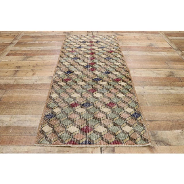 Brown Vintage Turkish Sivas Rug, 02'10 X 06'06 For Sale - Image 8 of 10