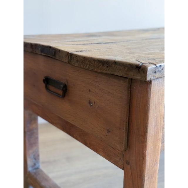 Antique French Elm & Fruitwood Base Work Table For Sale - Image 4 of 12