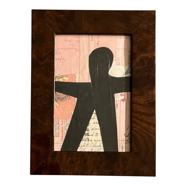 Contemporary Original Wayne Cunningham Small Abstract Collage Tabletop Frame Signed For Sale