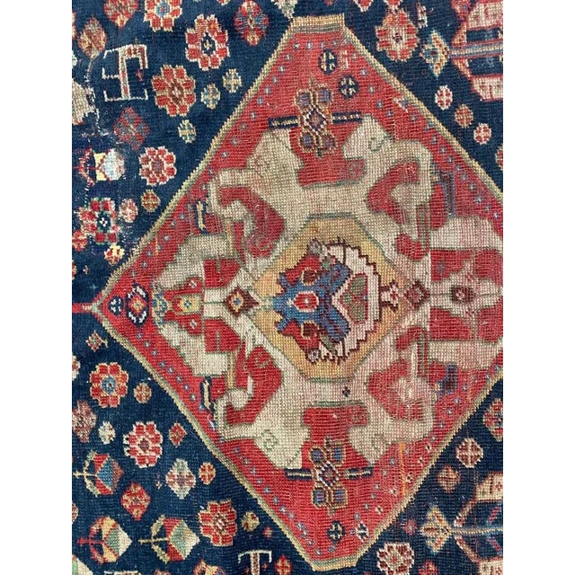 Antique Rustic Wool Rug For Sale - Image 4 of 18