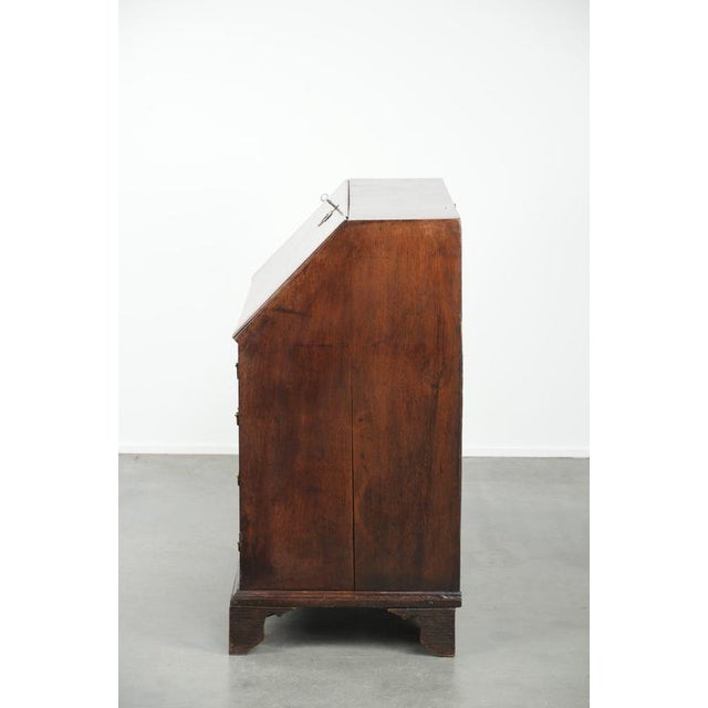 Wood Antique English Oak Secretary with Drawers, 18th Century For Sale - Image 7 of 14