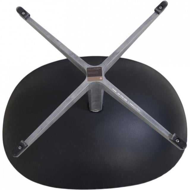 Animal Skin Egg Stool in Black Aura Leather by Arne Jacobsen, 2016 For Sale - Image 7 of 9