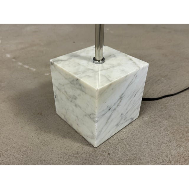 Metal Robert Sonneman Style Chrome and Marble Floor Lamp For Sale - Image 7 of 8