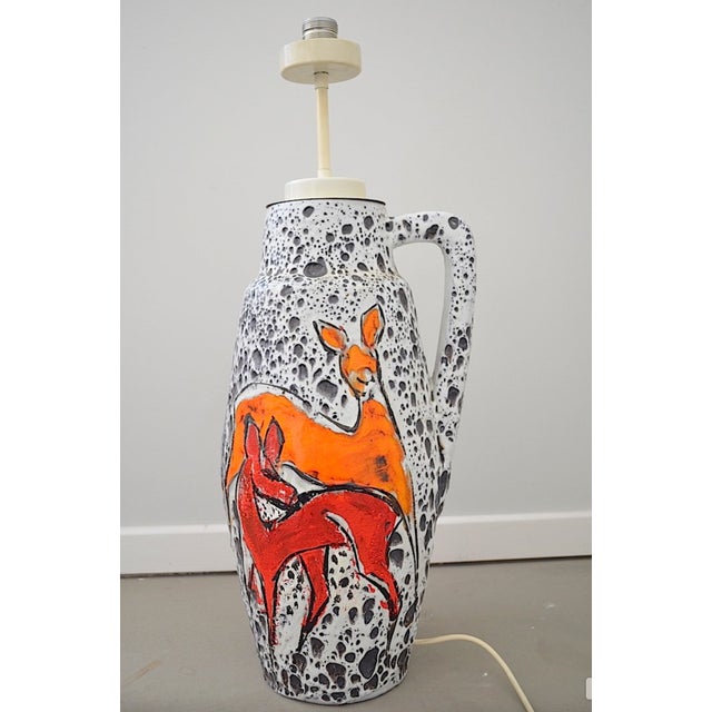 1960s Fat Lava Floor Lamp with Deer from Scheurich Keramik, 1960s For Sale - Image 5 of 12