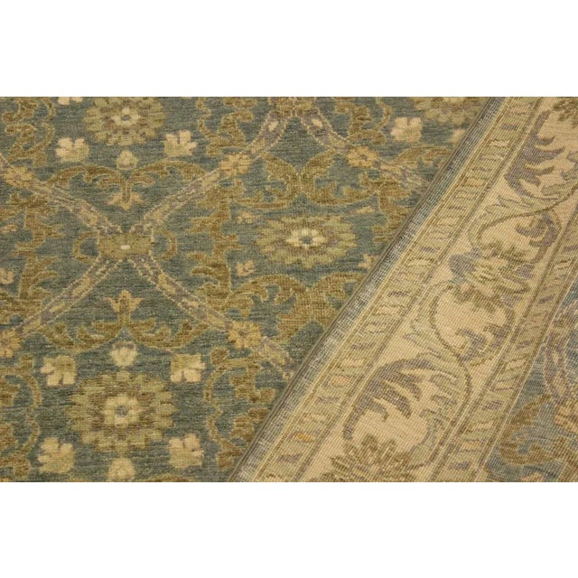 1990s Contemporary Kafkaz Light Blue & Ivory Hand-Knotted Rug - 4'1 X 5'10 For Sale In New York - Image 6 of 8