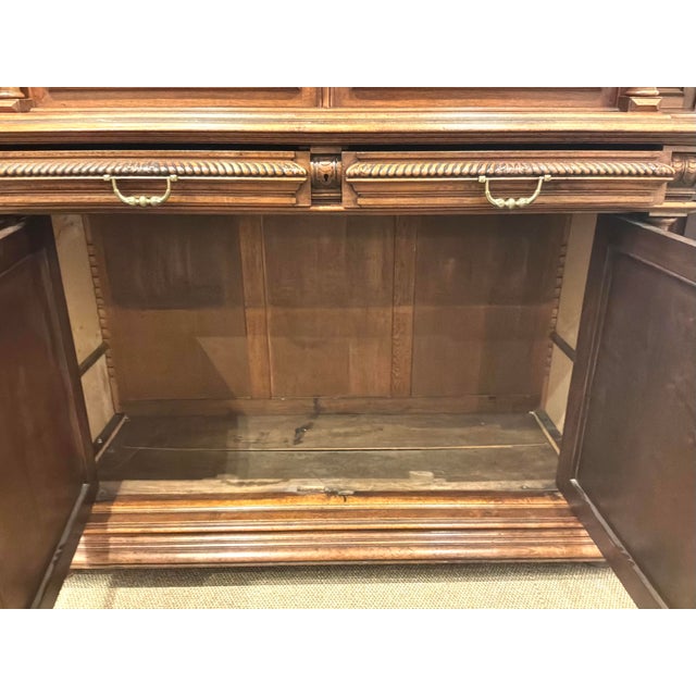 Monumental French Henri II Walnut Buffet À Deux Corps France, Circa 1880–1900 For Sale - Image 10 of 12