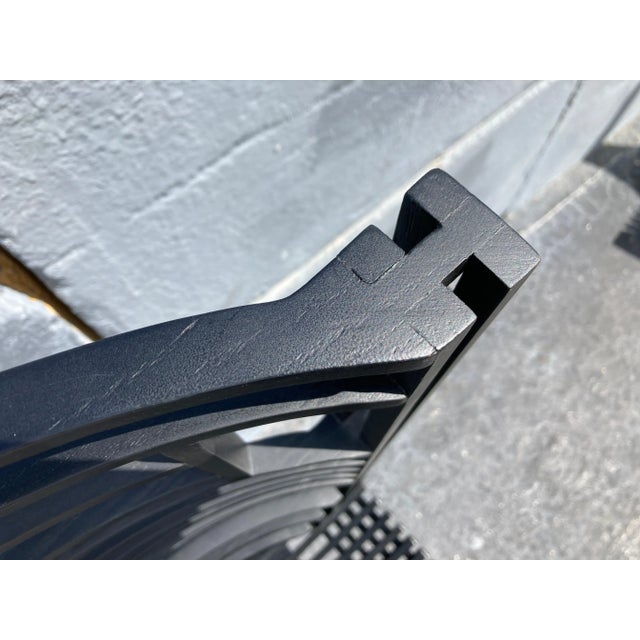 Wood 1980s Miguel Rodrigo Mazure Black Oak Bermont Chair For Sale - Image 7 of 13