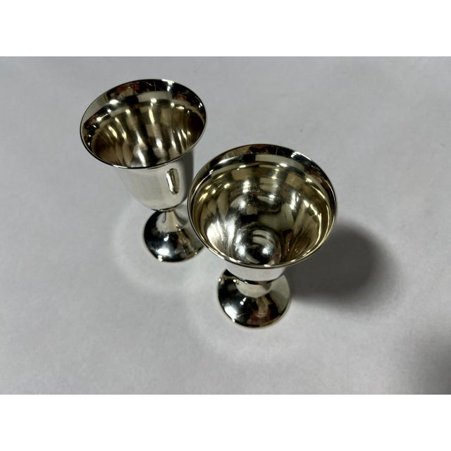 Mid-Century Modern Pair of Vintage Mid-Century Modern Sterling Silver Goblets For Sale - Image 3 of 7