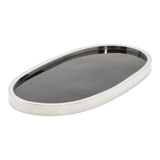 Oval Tray in Pen Shell With Polished Stainless Steel by Kifu Paris For Sale