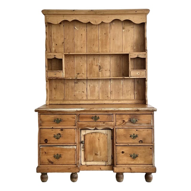 Vintage Primitive Pine Hutch For Sale
