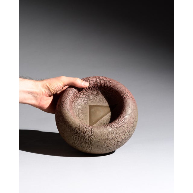 Reduction Glazed Ceramic Vase and Bowls by Mario Enke Studio Pottery, 1980s, Set of 3 For Sale - Image 13 of 18