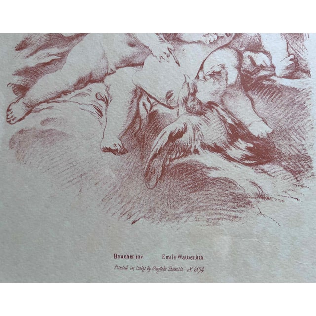 1980s Cherubs Custom Framed Italian Prints-After Boucher-Set 2 For Sale - Image 5 of 8
