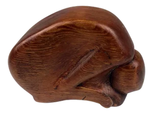 1970s Artisan Hand Carved Wood Sculpture Bauhaus Style