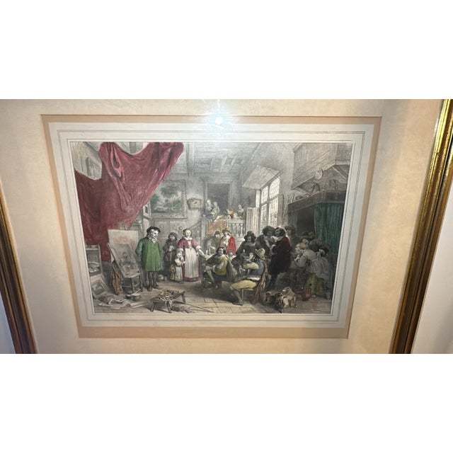 A refined 1842 hand-colored lithograph by Belgian artist Jean-Baptiste Madou (1796–1877), titled “J. Steen Consultant Ses...