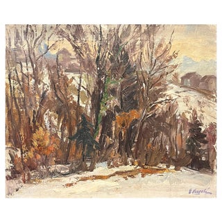 Ernest Voegeli, Snow-Covered Underwood, Oil on Canvas For Sale