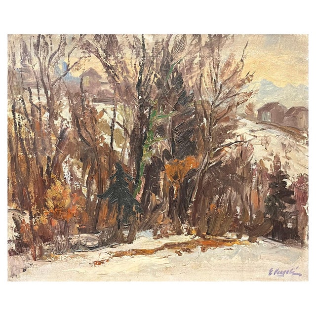 Ernest Voegeli, Snow-Covered Underwood, Oil on Canvas For Sale