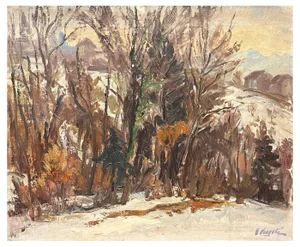 Ernest Voegeli, Snow-Covered Underwood, Oil on Canvas