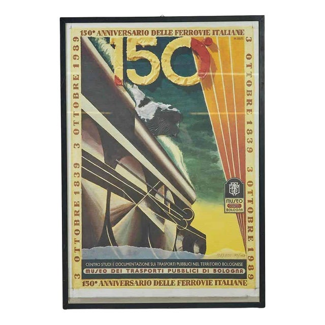 150th Anniversary of Italian Railways Poster, 1989 For Sale