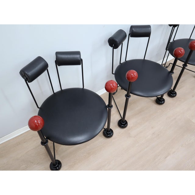 Metal Vintage Sculptural Chairs, 1980s, Set of 4 For Sale - Image 7 of 17