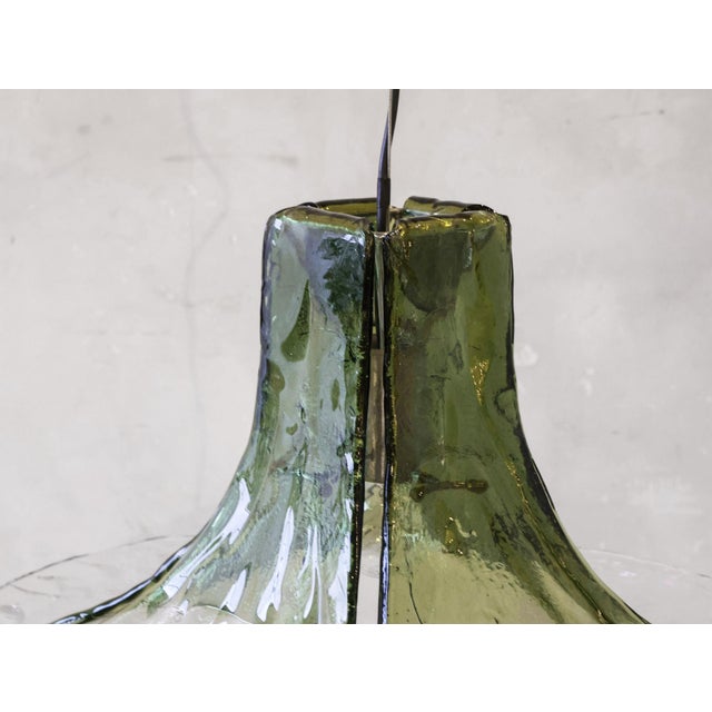 Mid-Century Modern Flower-Shaped Green Murano Glass Hanging Lamp, 1960s For Sale - Image 3 of 12