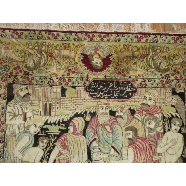 Late 19th Century Judaical Persian Kerman Rug, Story of Joseph - 4'8" x 7'9" For Sale In New York - Image 6 of 18