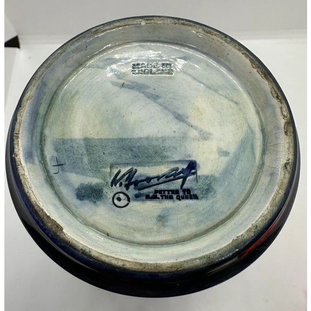 Blue Antique William Moorcroft Deep Blue Pomegranate Vase For Sale - Image 8 of 9