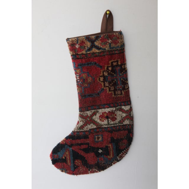 Decorative Stocking Made From 100% Handmade Double-Knotted Antique Tribal Rug Celebrate the season with this one-of a kind...