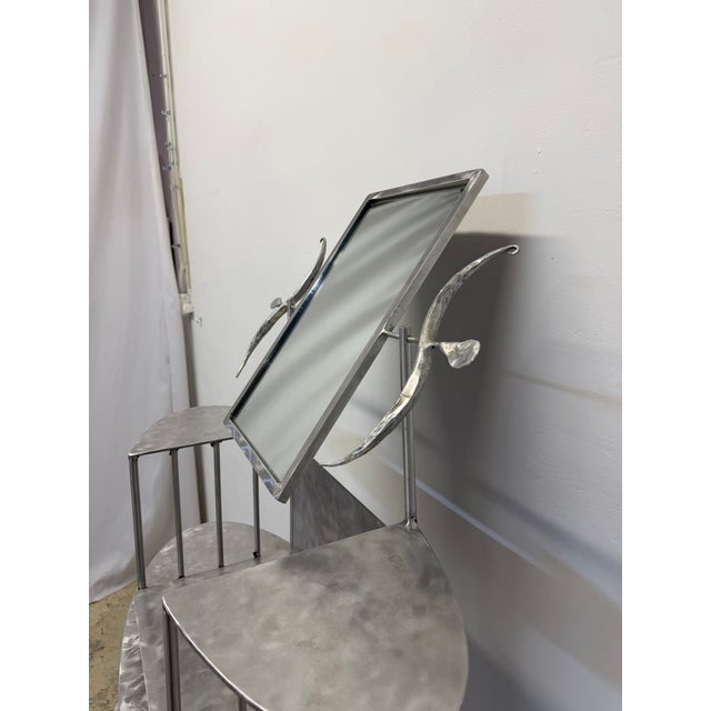 Handcrafted Artisan Entry / Foyer Table or Tall Vanity With Mirror, 1990s For Sale - Image 11 of 18