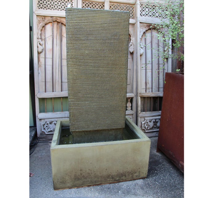 Green Cement Ripple Fountain Chairish