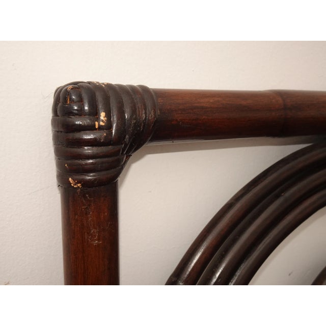 Vintage French Country Brown Bamboo Palecek Wall Decor Screen Picture For Sale - Image 11 of 13