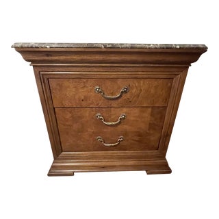 1990s Vintage Elysee Collection Thmasville Marble Top Nightstand For Sale