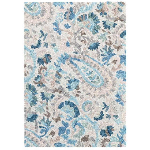 Dash & Albert by Annie Selke Ines Blue Micro Hooked Wool Rug, 3' x 5' For Sale In Boston - Image 6 of 6