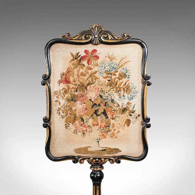 Early 19th Century Regency Needlepoint Tapestry Antique Fireside Screen Panel For Sale - Image 10 of 13