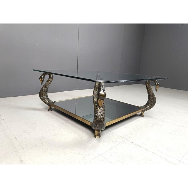 Brass Swan Coffee Table, 1970s For Sale - Image 6 of 11