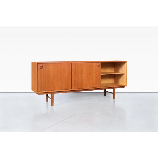 Burnt Orange Mid-Century Swedish Modern Teak Credenza by Erik Wortz for Ikea, 1960s For Sale - Image 8 of 12
